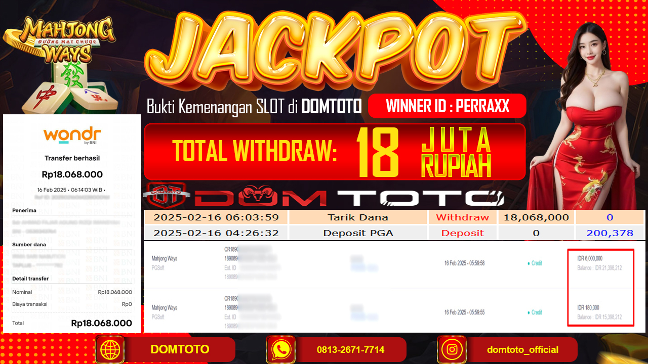 JACKPOT SLOT MAHJONG WAYS 16 FEBRUARI 2025